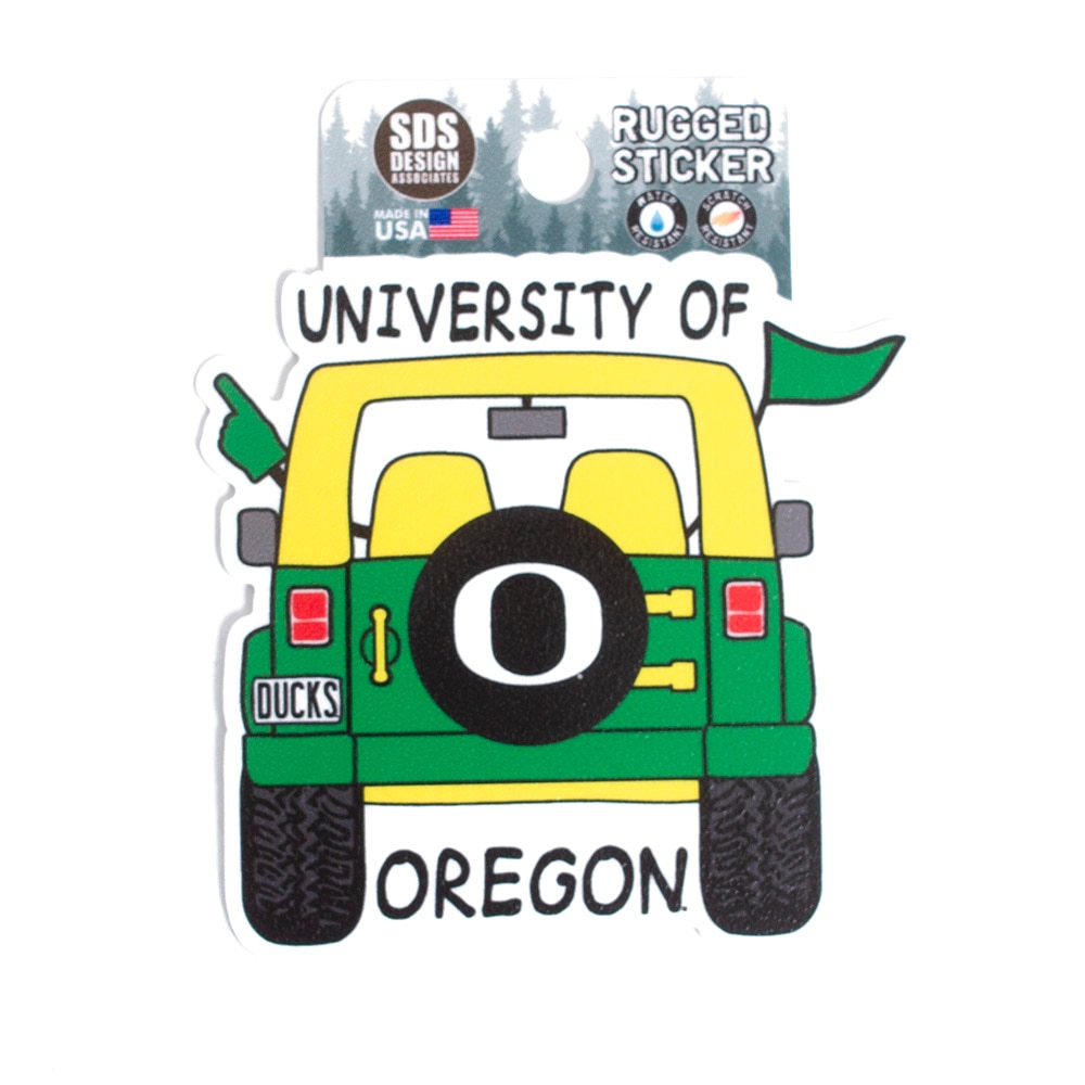 Classic Oregon O, Green, Stickers, Home & Auto, 3.5", SDS Design, Driving Jeep design, 759511